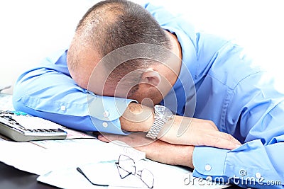 Businessman sleeping Stock Photo