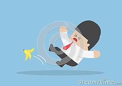 Businessman slipping Vector Illustration