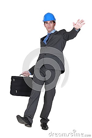 Businessman slipping and falling Stock Photo