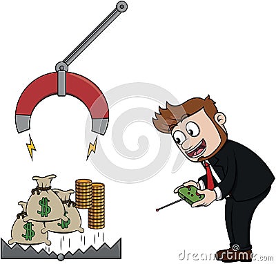 Businessman Smart Employee Color Illustration Vector Illustration