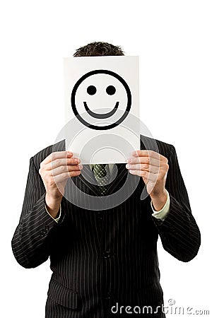 Businessman with smilie Stock Photo