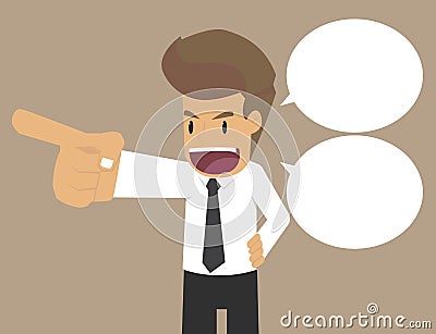 Businessman smiling with pointing finger illustration Vector Illustration