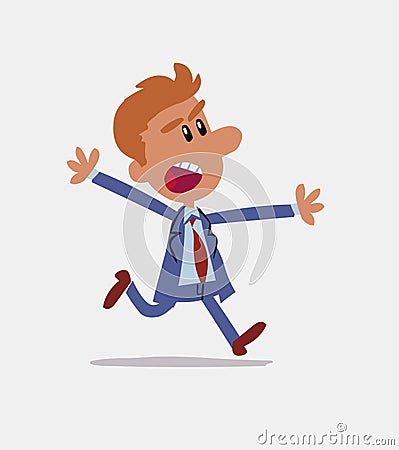 Businessman smiling shyly Vector Illustration