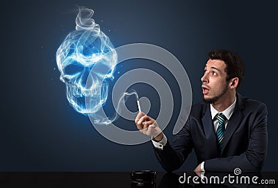 Businessman smoking. Stock Photo