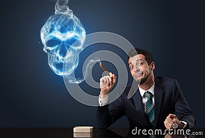 Businessman smoking concept Stock Photo