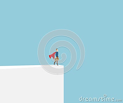 Businessman standing at cliff Vector Illustration