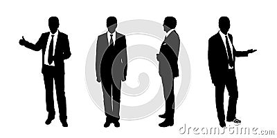 Businessman standing silhouettes set 1 Stock Photo