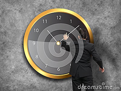 Businessman standing - time strategy concept Stock Photo