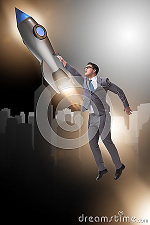 The businessman in start up business concept Stock Photo