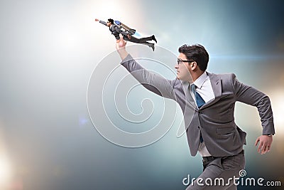 The businessman in start up business concept Stock Photo