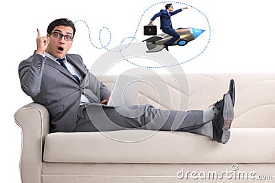 The businessman in start up business concept Stock Photo