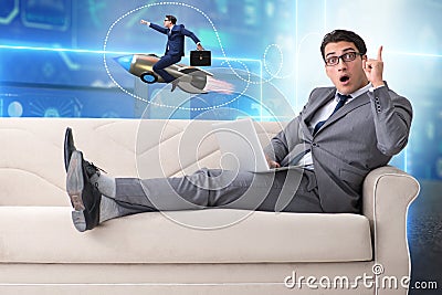 The businessman in start up business concept Stock Photo