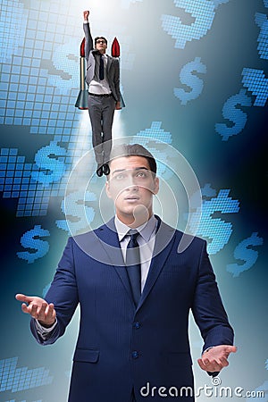 The businessman in start up business concept Stock Photo