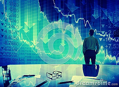 Businessman Stock Market Crisis Crash Finance Concept Stock Photo