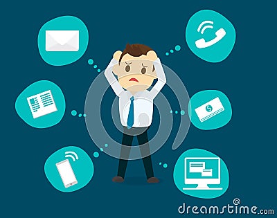 Businessman stress pressure, business mental issues, concept Vector Illustration