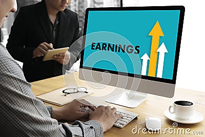 Businessman Success Increase GROWTH EARNINGS QUALITY Improve Yo Stock Photo