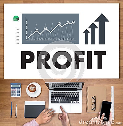 Businessman Success Increase PROFIT GROWTH TARGET EARNINGS QUAL Stock Photo