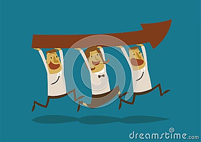 Businessman success and teamwork Vector Illustration