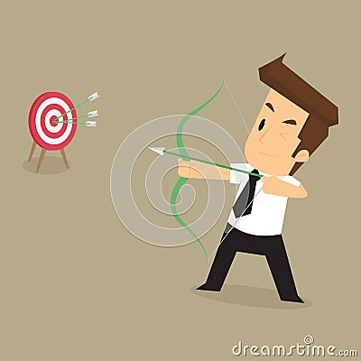 Businessman successful in the goals that aim Vector Illustration