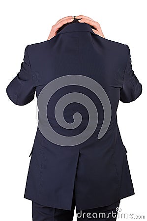 Businessman suffering from head pain. Stock Photo