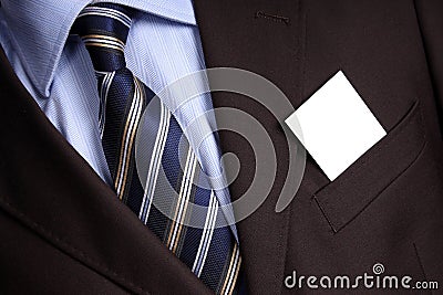 Businessman suit with blank business card Stock Photo