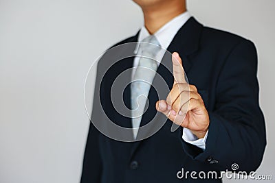 Businessman with suit and concept fight the business. Trader concept and action to fight with the business. Stock Photo