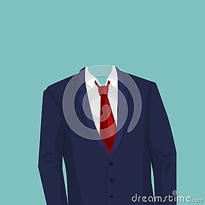 Businessman suit without head vector Vector Illustration