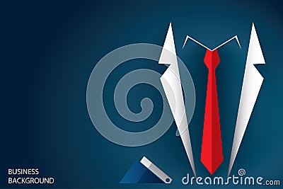 Businessman suit and red necktie, business concept background Vector Illustration