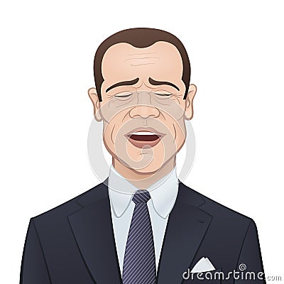 Businessman in a Suit and Tie on White Background Vector Illustration