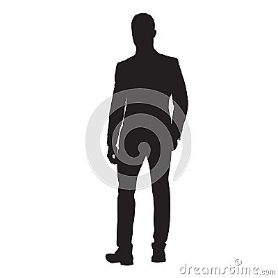 Businessman in suit walking forward, isolated vector silhouette. Vector Illustration