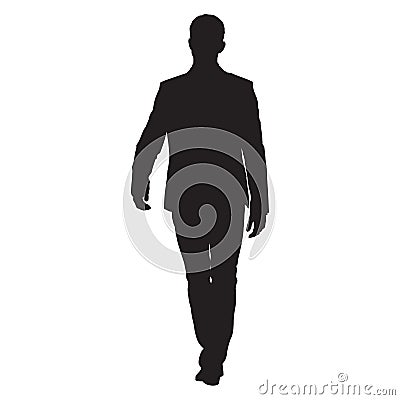 Businessman in suit walking forward Vector Illustration