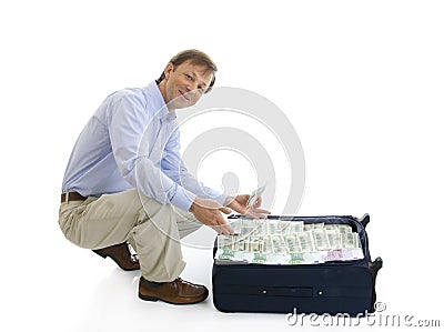 The businessman with a suitcase Stock Photo