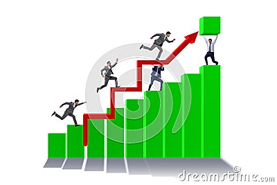 Businessman supporting economic growth on chart Stock Photo