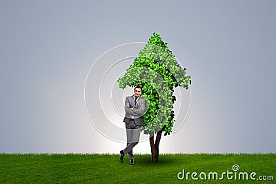 The businessman in sustainable green development concept Stock Photo