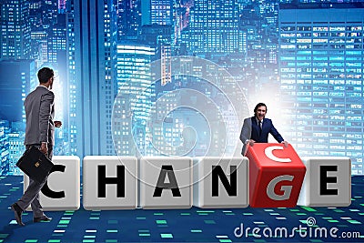 Businessman taking chance for change Stock Photo