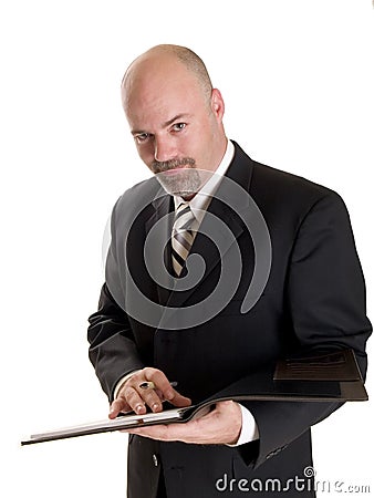 Businessman taking notes Stock Photo