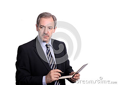 Businessman taking notes Stock Photo