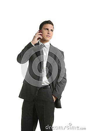Businessman talking with cell mobile phone Stock Photo