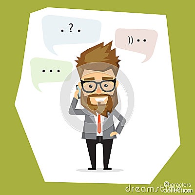 Businessman talking on the phone Vector Illustration