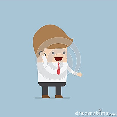 Businessman talking on smartphone Vector Illustration