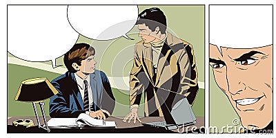 Businessman talking something a colleague. Vector Illustration