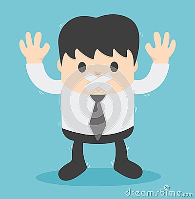Businessman with tape on his mouth Vector Illustration