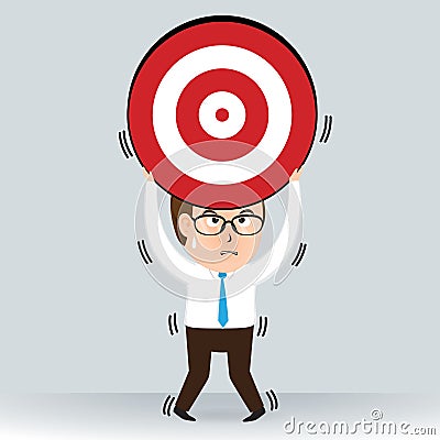 Businessman with target, Business Concept Vector Illustration