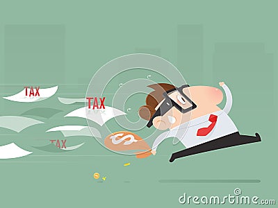 Businessman Tax avoidance Vector Illustration