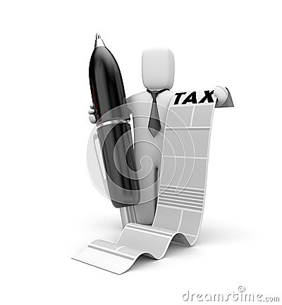 Businessman and taxation list Cartoon Illustration