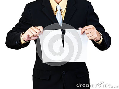 Businessman tear paper Stock Photo