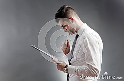 Businessman thinking Stock Photo