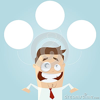 Businessman thinking empty bubbles Vector Illustration