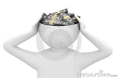 Businessman thinks of money Stock Photo