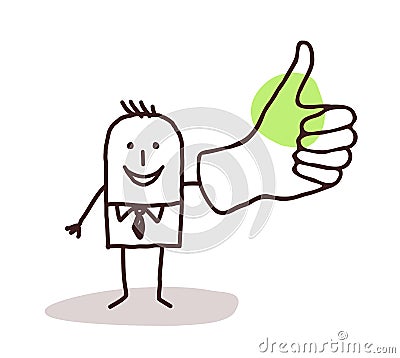 Businessman with thumb up Vector Illustration